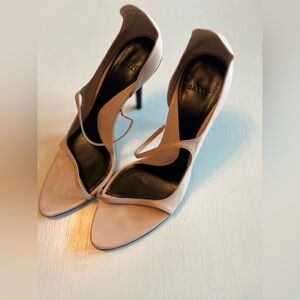 $650 Bally Womens Sadara Leather Shoes Beige and Black Size 38 Made in Italy